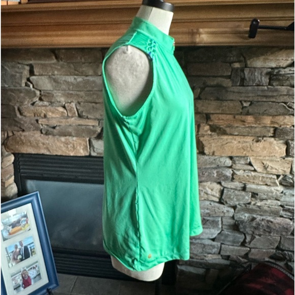 EP Golf ⛳️ Women’s Kelly Green & Blue Sleeveless Performance Quarter Zio - Sz LG - Picture 8 of 11